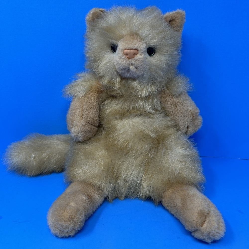 Vintage Mary Meyer Cat Plush 1995 Tan Gold 10 Stuffed Animal Long Tail Toy